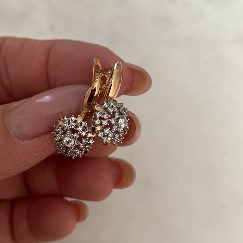 New earrings gold filled 18K Cubic zirconium - Picture 11 of 17